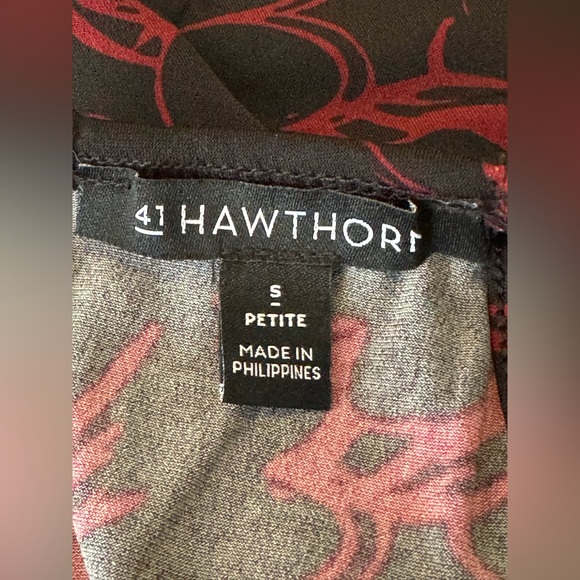 41 Hawthorn Dark Red and Black Floral Jumpsuit petite small - Picture 9 of 10